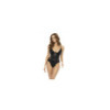 Bodystring Bibi en wetlook noir avec armatures, bretelles réglables 